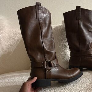 Princess Polly Brown Heeled Boots